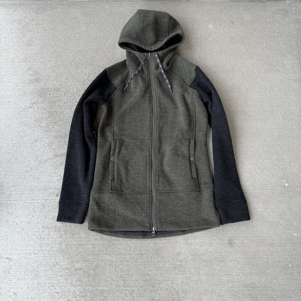 Outdoor Research Flurry Hooded Jacket Women's Small Full Zip Fleece Gray